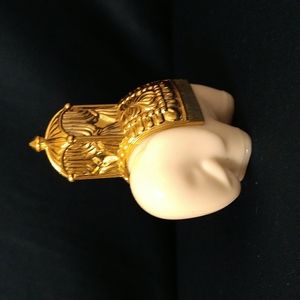 Vintage Avon Royal Elephant Charisma Cologne White Milk Glass Bottle